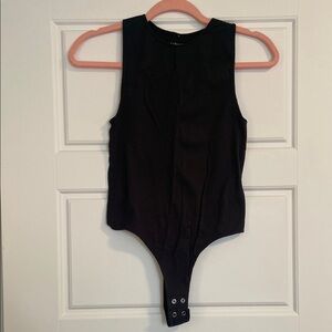 Dynamite Forest Green Bodysuit Sleeveless High Neck